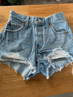 Levi's Distressed High-Rise Denim Shorts NWOT